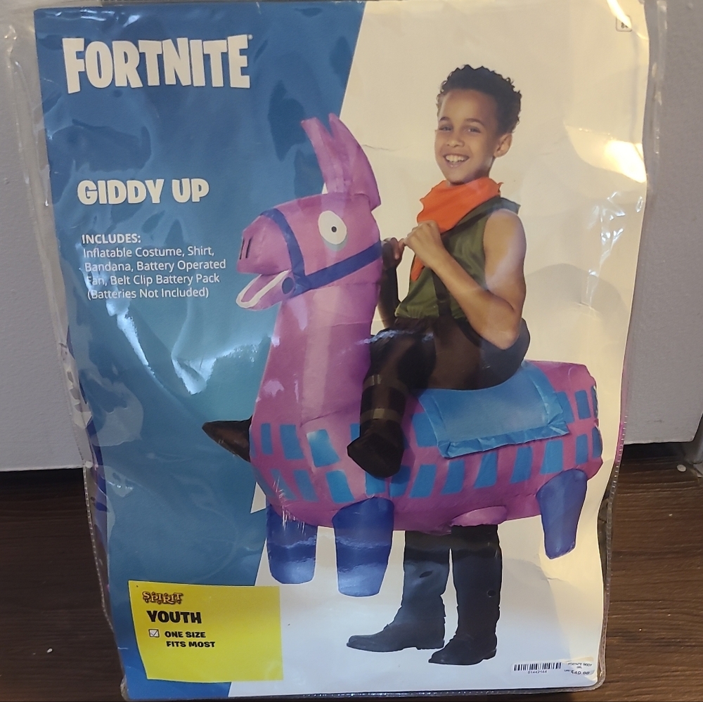 Fortnite Giddy Up Inflatable Llama Costume Youth OS Halloween Batteries Included